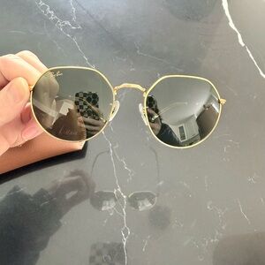 Ray-Ban Gold Sunglasses with Black Lenses